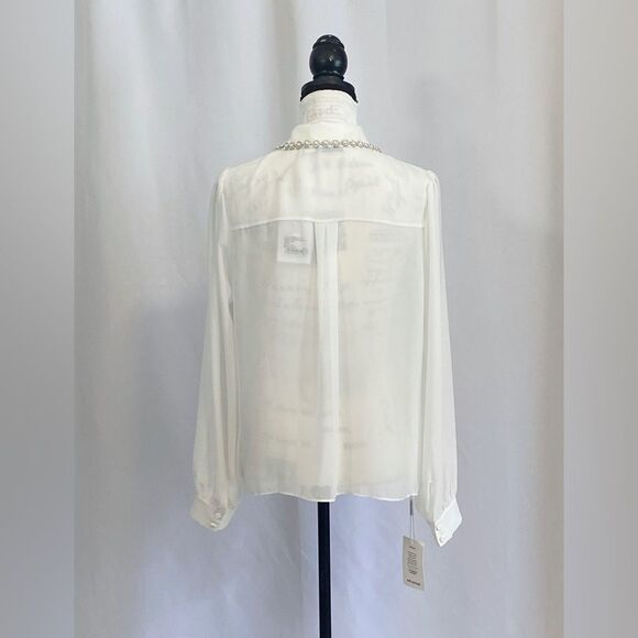 Self-Portrait Chiffon Rhinestone Detail Top size 10 - Picture 8 of 14